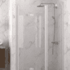 Vikbar duschdörr med fast del och väggmagnet Hietakari Infinia 236, vit ram, klart glas Vikbar duschdörr med fast del och väggmagnet Hietakari Infinia 236, vit ram, klart glas