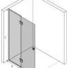 Inramad duschvägg med fast del Hietakari Vetro 517 – 3D-ritning Inramad duschvägg med fast del Hietakari Vetro 517 – 3D-ritning