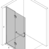Inramad duschvägg med fast del Hietakari Vetro 520 – 3D-ritning Inramad duschvägg med fast del Hietakari Vetro 520 – 3D-ritning