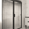 Duschvägg för nisch Hietakari Bläk 740 New York, svart ram, räfflat glas (Reeded)