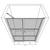Duschvägg för nisch Hietakari Bläk 745 Tokyo – 3D-ritning