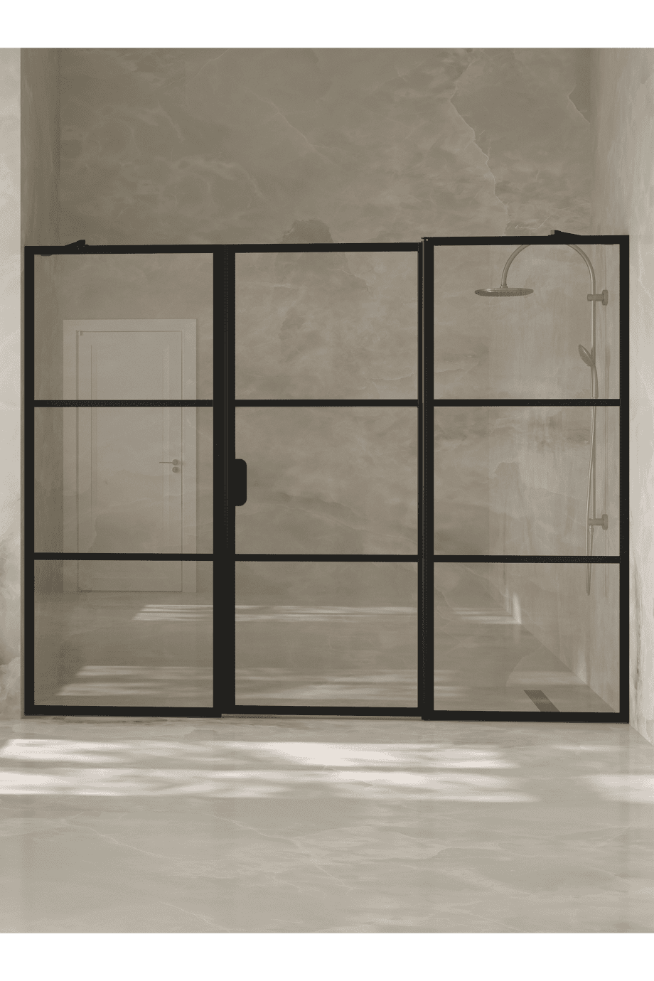 Duschvägg för nisch Hietakari Bläk 746 Tokyo, Mocha-ram, räfflat glas (Reeded) Duschvägg för nisch Hietakari Bläk 746 Tokyo, Mocha-ram, räfflat glas (Reeded)