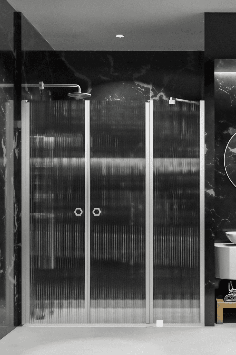 Duschvägg för nisch Hietakari Forma 323, aluminiumram, klart glas Duschvägg för nisch Hietakari Forma 323, aluminiumram, klart glas
