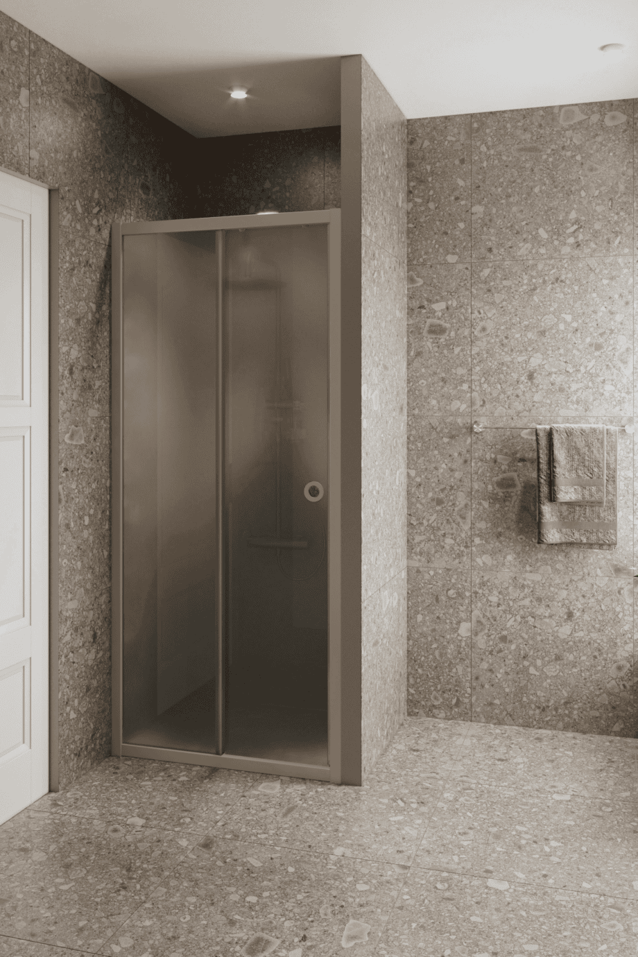 Duschvägg för nisch Hietakari Forma 462, Sand-ram, satinerat glas