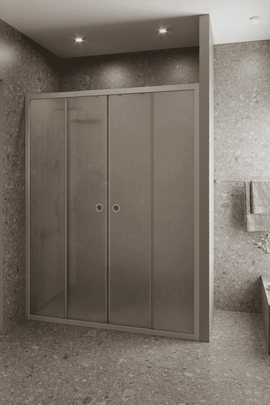 Duschvägg för nisch Hietakari Forma 464, Sand-ram, extra klart satinerat glas Duschvägg för nisch Hietakari Forma 464, Sand-ram, extra klart satinerat glas