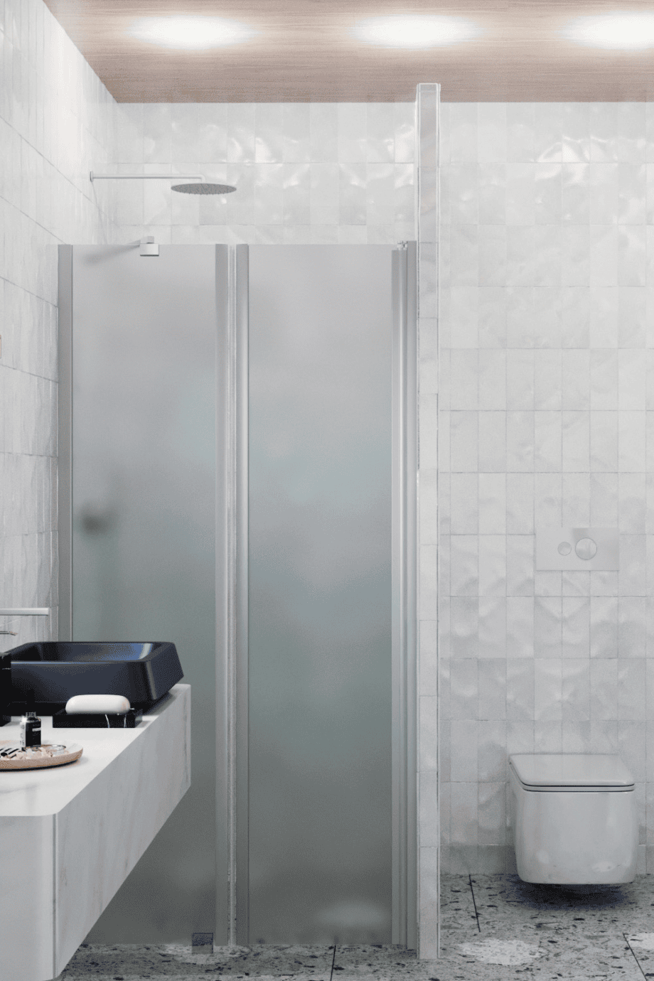 Duschvägg för nisch Hietakari Infinia 237, aluminiumram, satinerat glas Duschvägg för nisch Hietakari Infinia 237, aluminiumram, satinerat glas