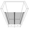 Duschvägg för nisch Hietakari Infinia 241 – 3D-ritning Duschvägg för nisch Hietakari Infinia 241, svängdörr + svängdörr – 3