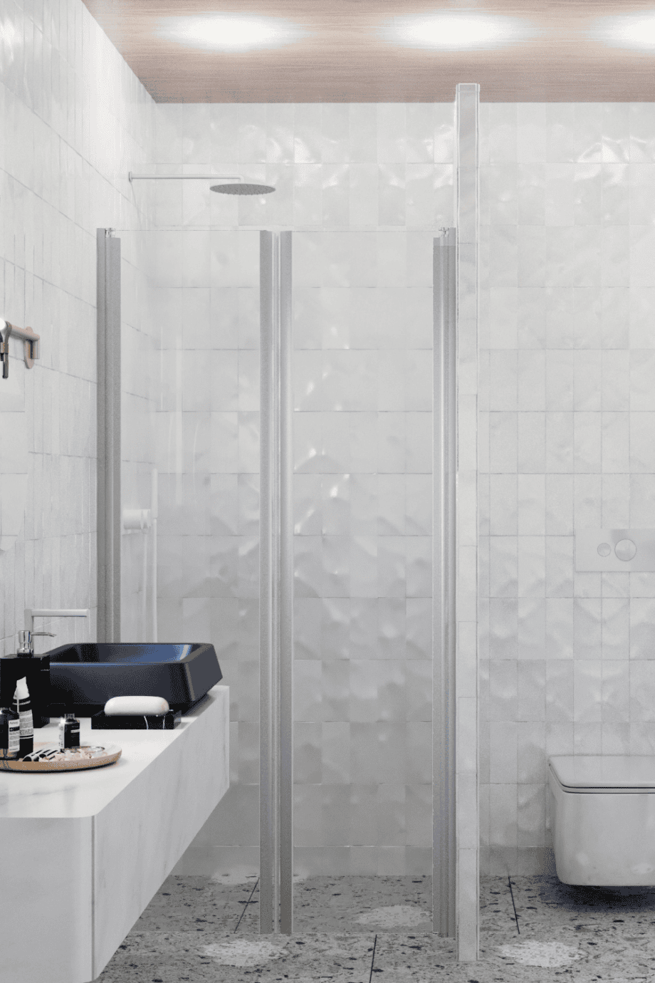 Duschvägg för nisch Hietakari Infinia 241, aluminiumram, klart glas Duschvägg för nisch Hietakari Infinia 241, svängdörr + svängdörr – 4