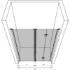 Duschvägg för nisch Hietakari Infinia 242 – 3D-ritning Duschvägg för nisch Hietakari Infinia 242, svängdörr + vikdörr – 3
