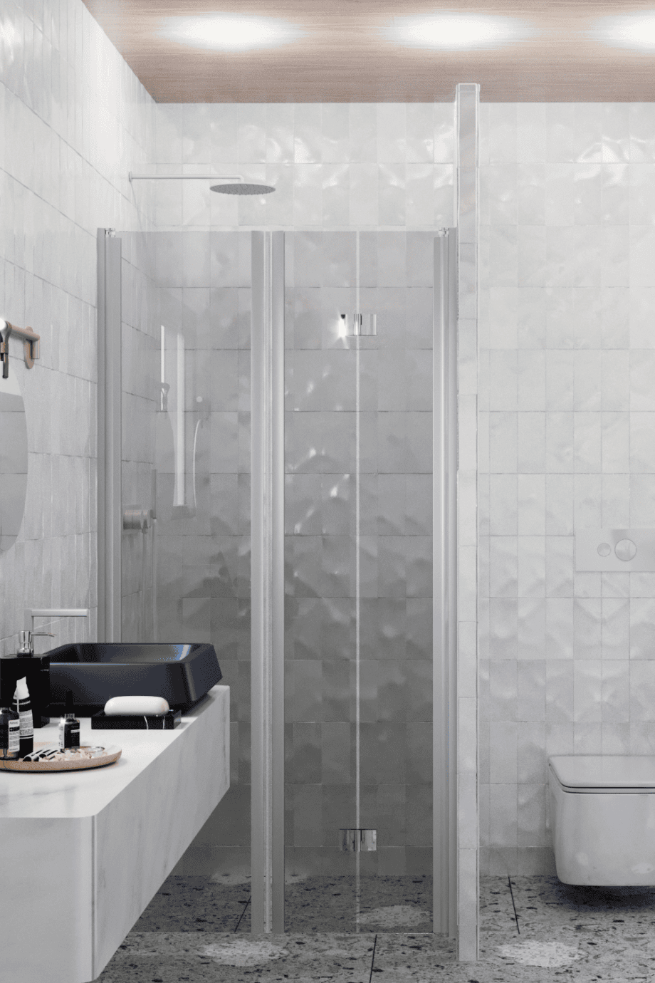 Duschvägg för nisch Hietakari Infinia 242, aluminiumram, grått tonat glas Duschvägg för nisch Hietakari Infinia 242, aluminiumram, grått tonat glas