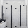 Duschvägg för nisch Hietakari Infinia 247, svart ram, klart glas Duschvägg för nisch Hietakari Infinia 247, svart ram, klart glas