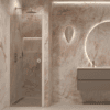 Svängbar duschdörr med väggmagnet Hietakari Forma 382, vit ram, bronsfärgat glas