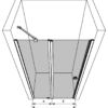 Svängbar duschdörr med fast del och väggmagnet Hietakari Forma 384 – 3D-ritning Svängbar duschdörr med fast del och väggmagnet Hietakari Forma 384 – 3