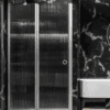 Svängbar duschdörr med fast del och väggmagnet Hietakari Forma 384, aluminiumram, klart glas Svängbar duschdörr med fast del och väggmagnet Hietakari Forma 384 – 5