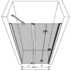 Vikbar duschdörr med fast del och väggmagnet Hietakari Forma 385 – 3D-ritning Vikbar duschdörr med fast del och väggmagnet Hietakari Forma 385 – 3