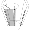 Vikbar duschdörr med fast del och väggmagnet Hietakari Forma 385 – 3D-ritning 2 Vikbar duschdörr med fast del och väggmagnet Hietakari Forma 385 – 4