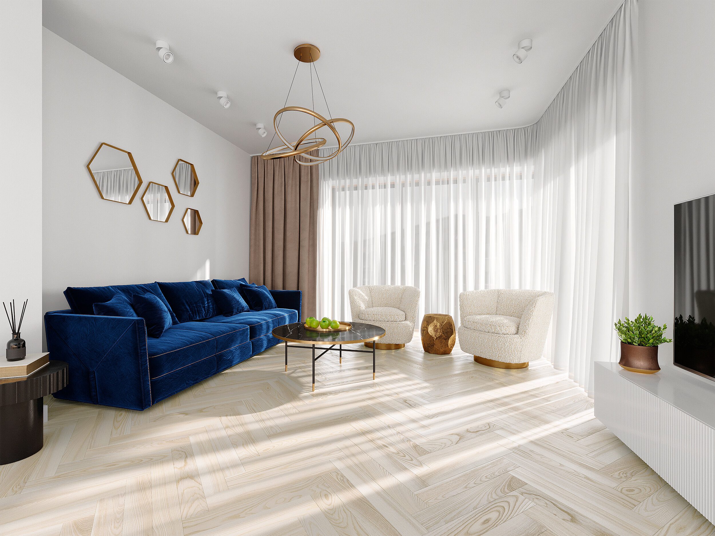Fiskbensparkett ask Esta Elegant Nordic 600 mm extra mattlackad – 3