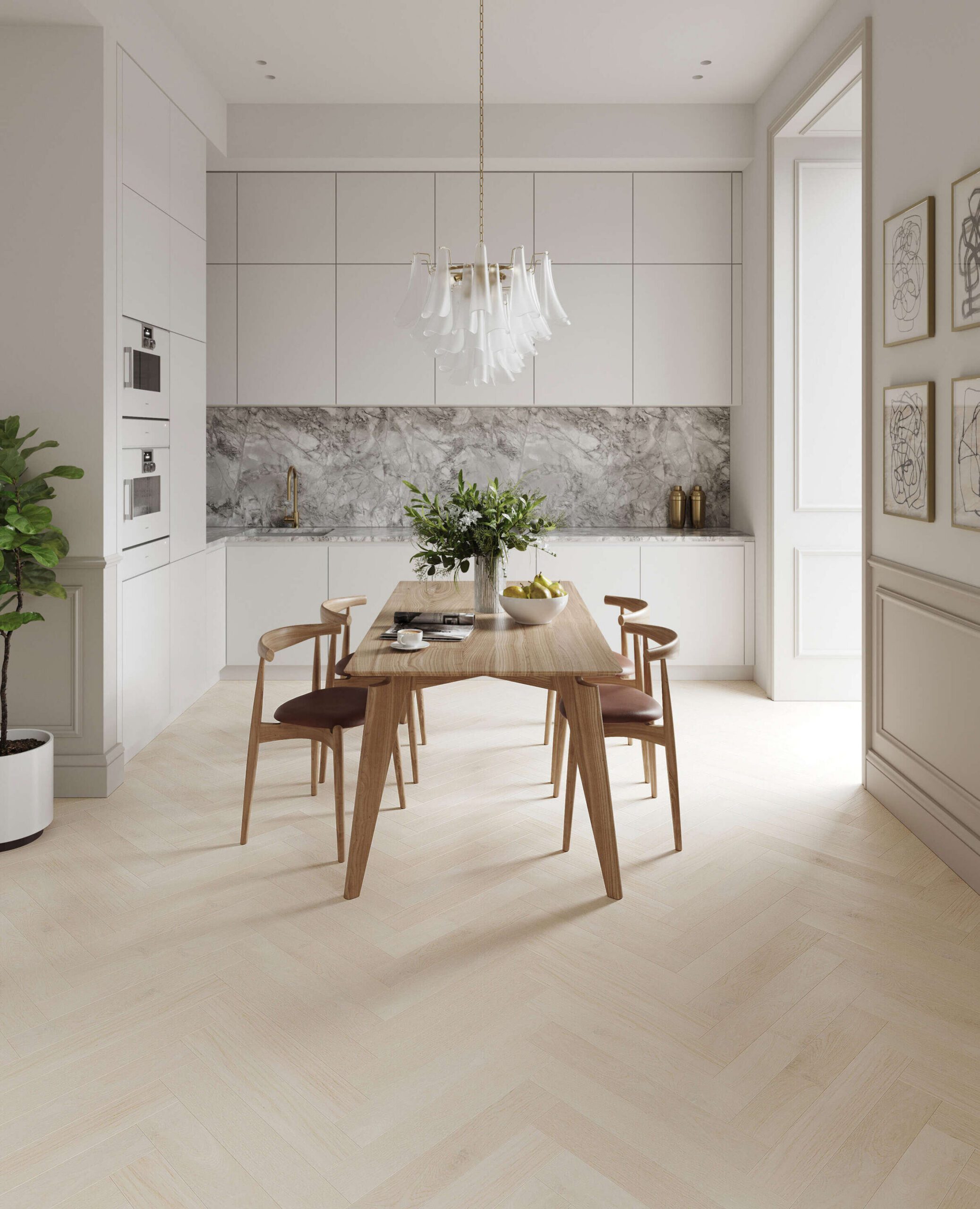 Fiskbensparkett ek Esta AB Latte extra mattlackad – 3