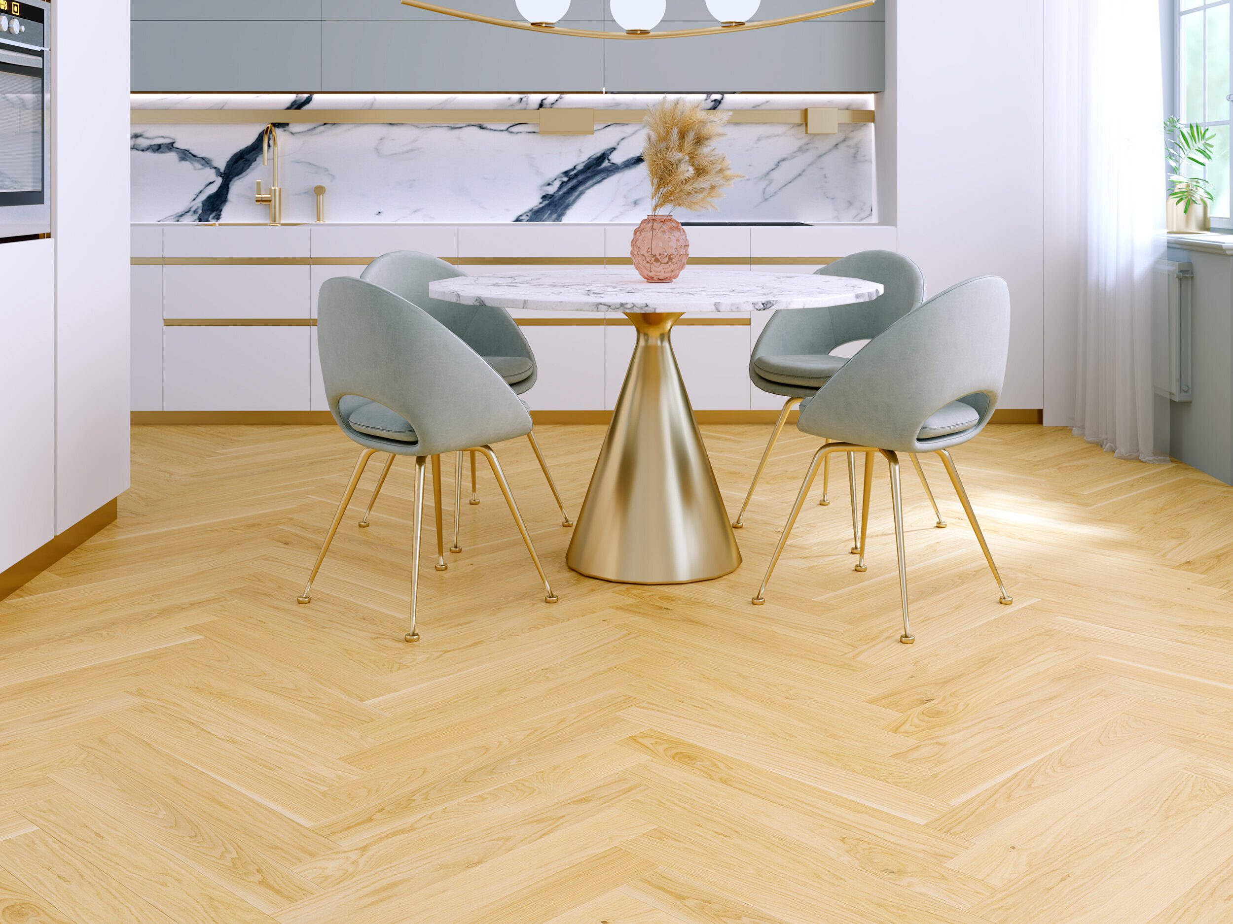Fiskbensparkett ek Esta AB Pure Line 700 mm extra mattlackad – 3