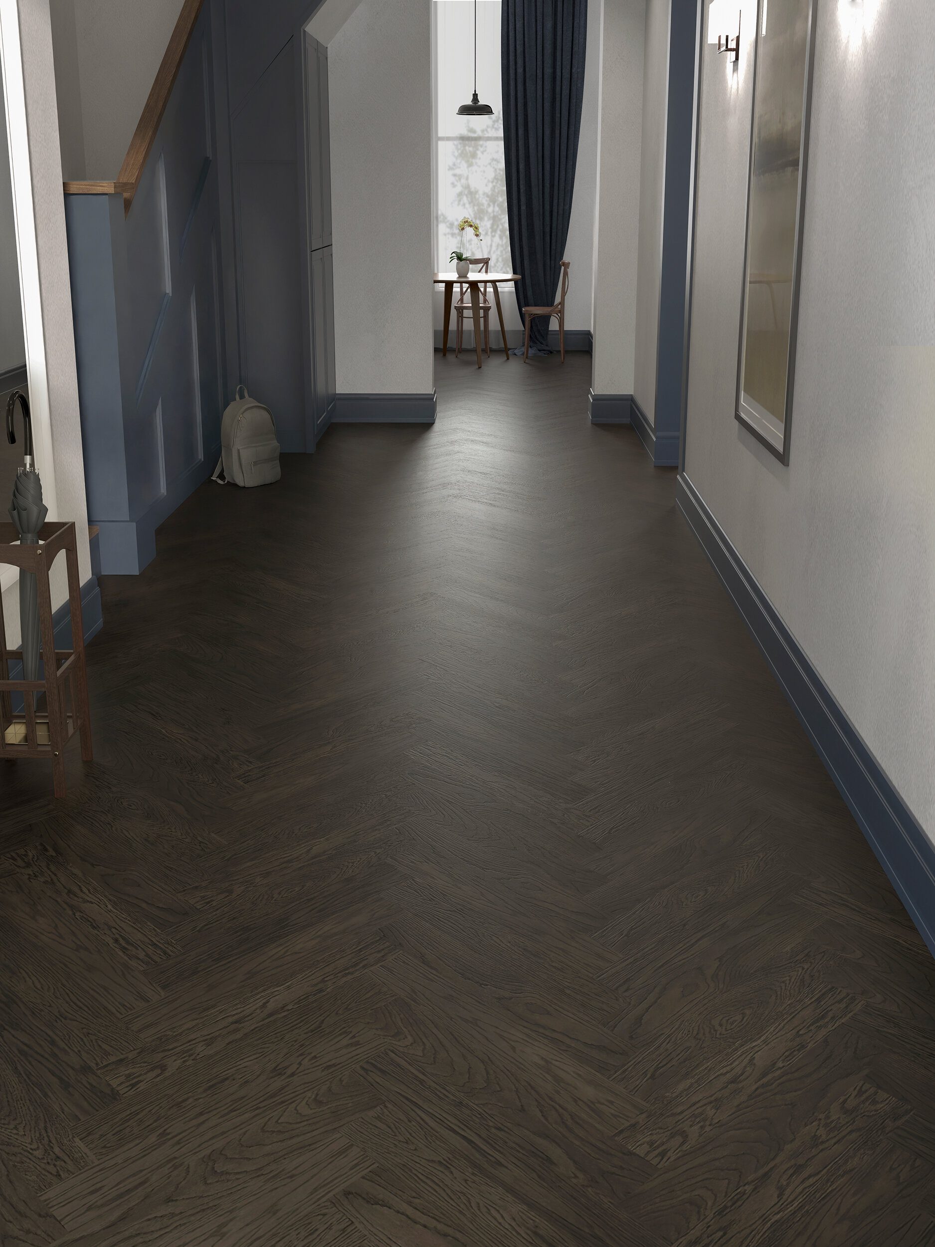 Fiskbensparkett ek Esta Nova Eco Elite Lava Grey extra mattlackad – 3