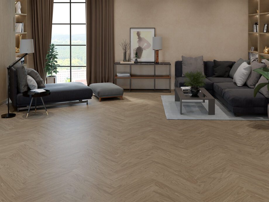 Fiskbensparkett ek Esta Nova Eco Elite Sandstone extra mattlackad – 2