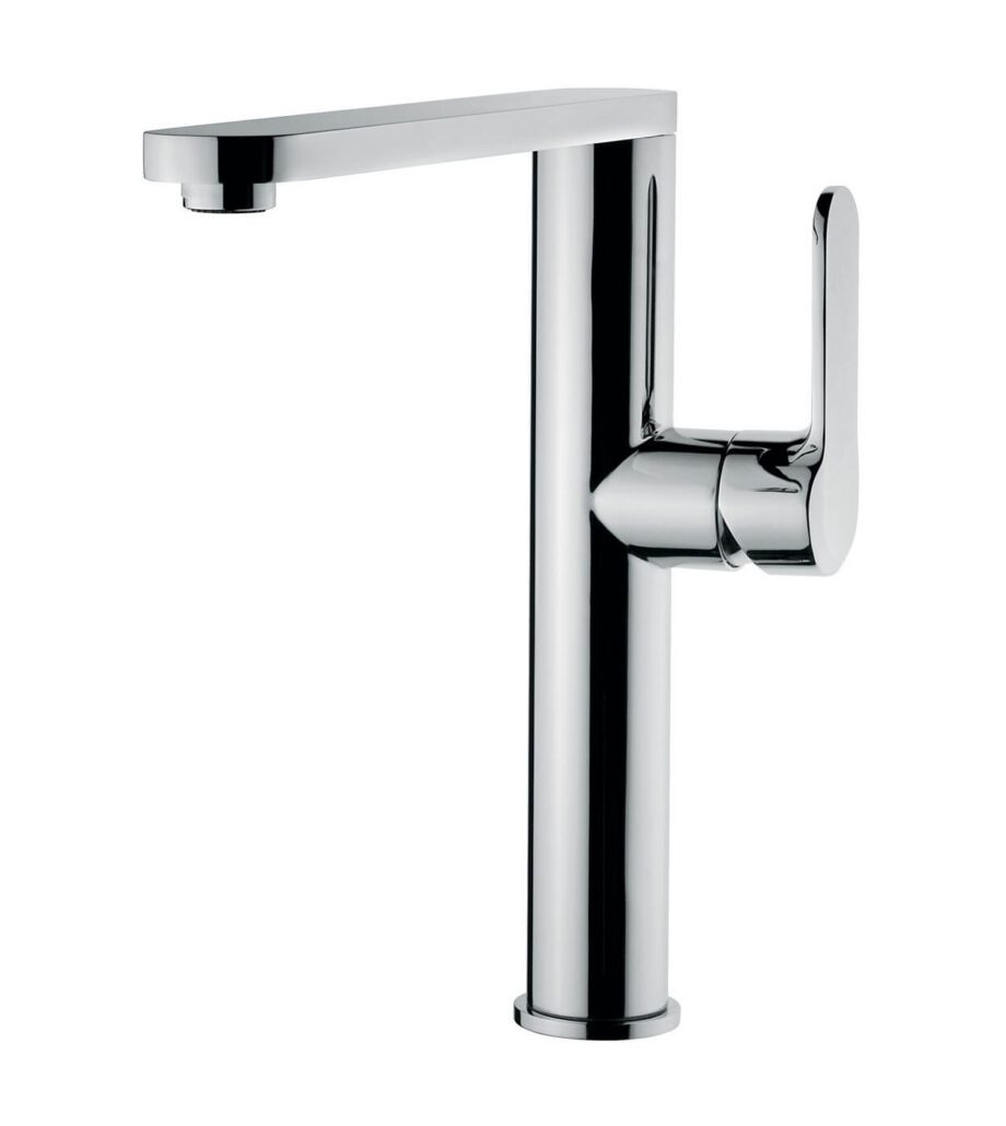 Hög tvättställsblandare Emmevi Nefer 77006 med click-clack, krom Hög tvättställsblandare Emmevi Nefer 77006 med click-clack