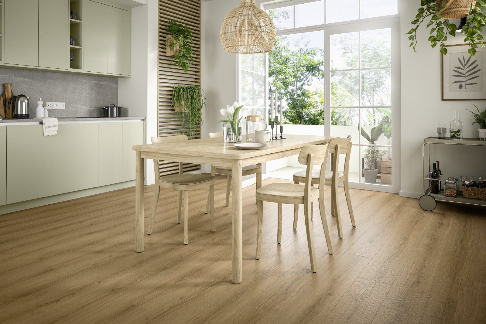 Laminatgolv Egger honungsfärgad Padua-ek, Aqua, 8 mm – 2