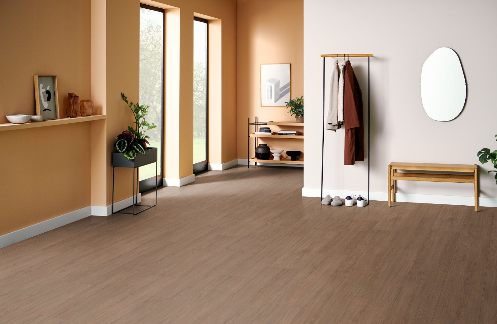 Laminatgolv Egger brun Casella-ek, Aqua+, bred planka 8 mm – 2