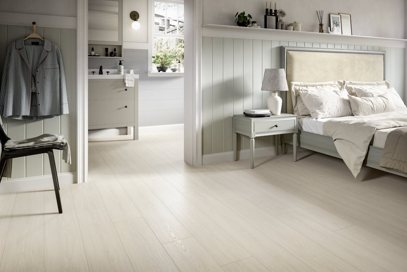 Laminatgolv Egger vit Casella-ek, Aqua+, 8 mm – 2