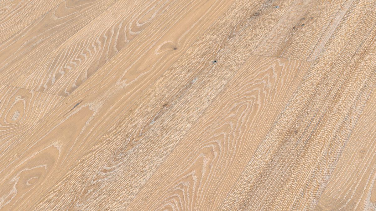 Ekparkett Meister, Natureflex HD 100, Limed light white oak lively 20016, 1-stav, 2200 x 210 mm, borstad, ultramatt lack
