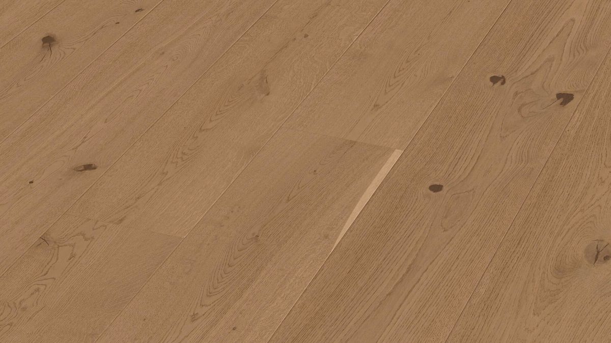 Ekparkett Meister, Lindura HD 400, Clay brown oak authentic 20225, 1-stav, 2200 x 270 mm, borstad, ultramatt lack