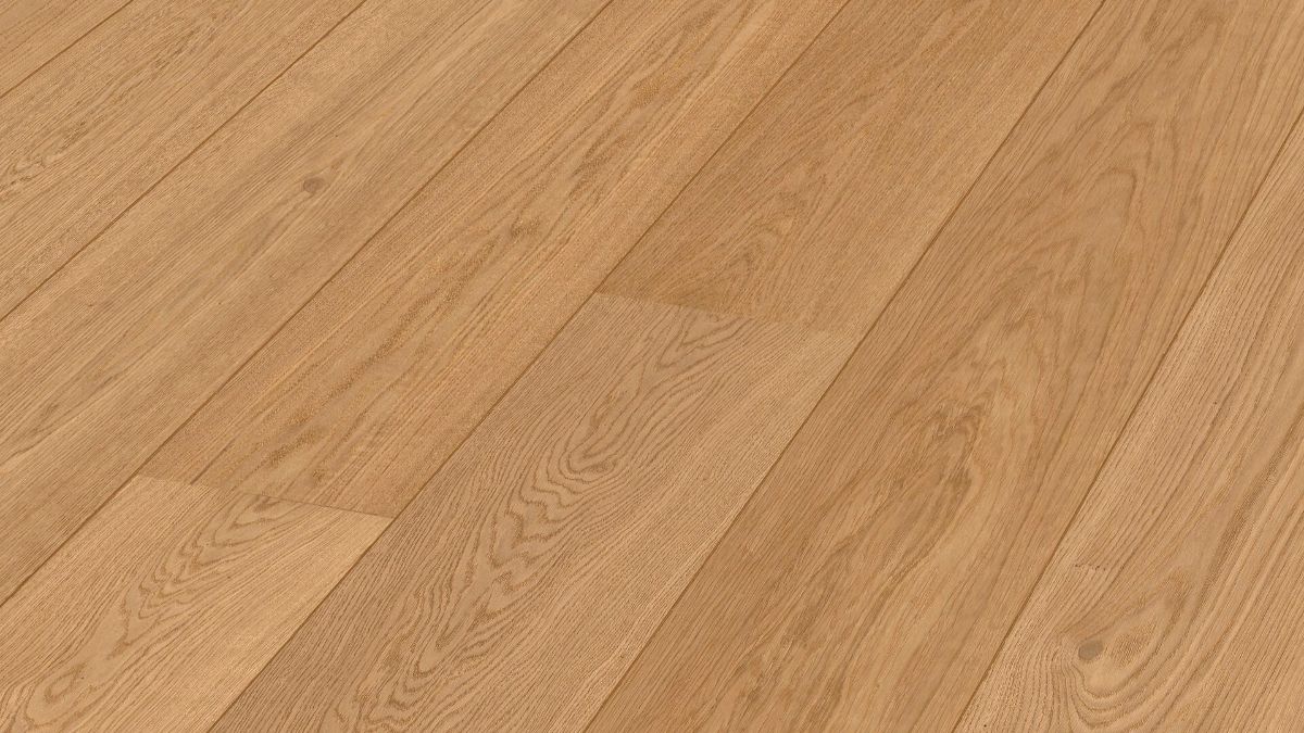 Ekparkett Meister, Lindura HD 400, Natural oak 08913, 1-stav, 2200 x 205 mm, borstad, ultramatt lack