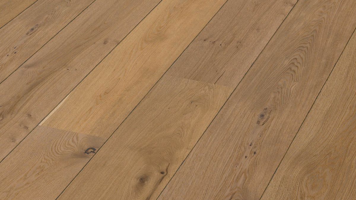 Ekparkett Meister, Lindura HD 400, Authentic greige oak 08923, 1-stav, 2200 x 270 mm, borstad, ultramatt lack