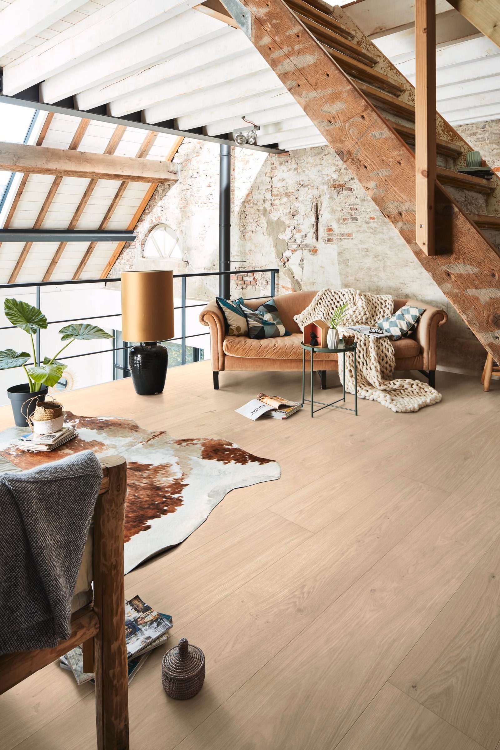 Ekparkett Meister, Longlife PD 450, Authentic limed white oak 09003, 1-stav, 2400 x 255 mm, borstad, ultramatt lack
