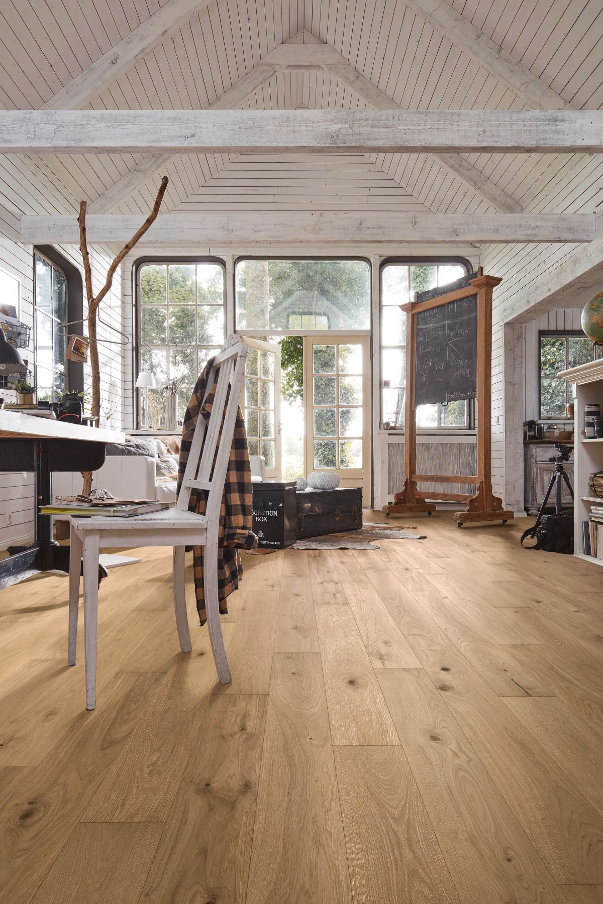 Ekparkett Meister, Longlife PS 300, Authentic greige oak 09006, 1-stav kortplanka, 1187 x 142 mm, borstad, ultramatt lack