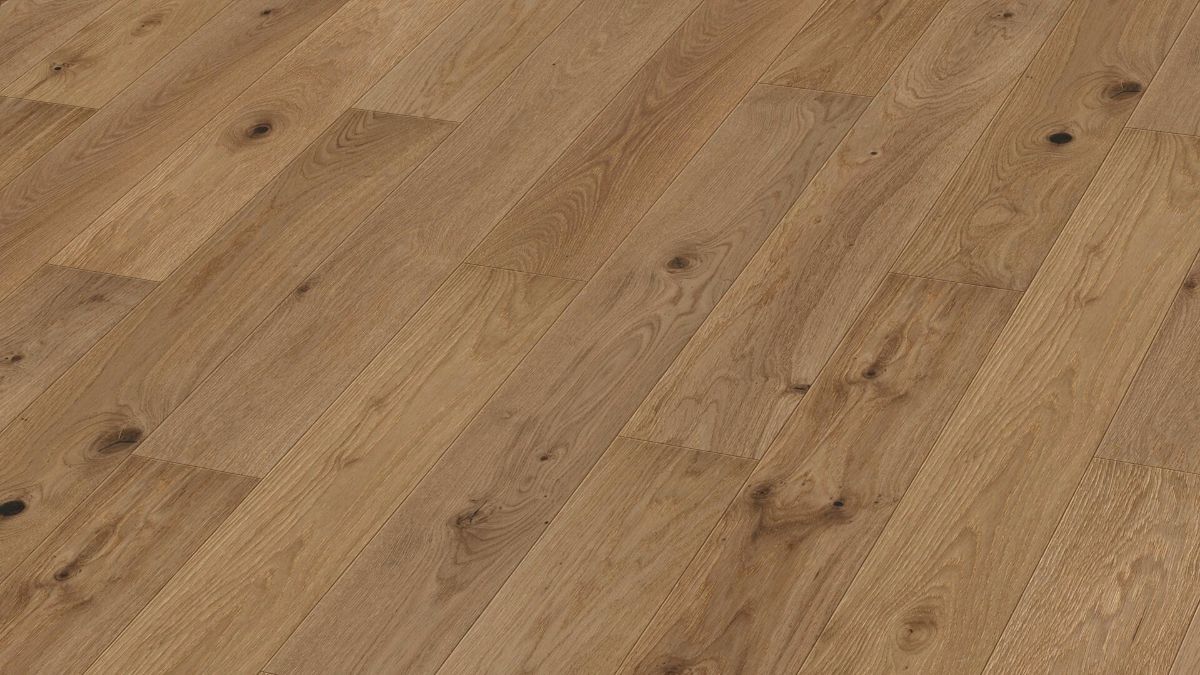 Ekparkett Meister, Longlife PS 300, Authentic greige oak 09006, 1-stav kortplanka, 1187 x 142 mm, borstad, ultramatt lack
