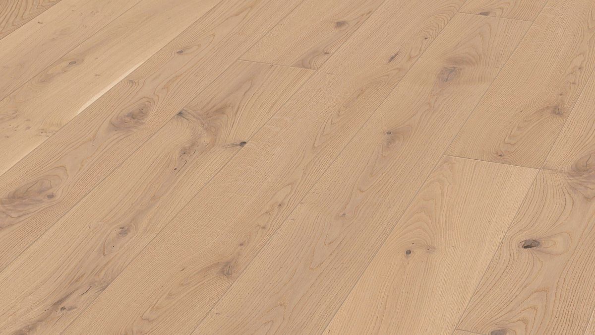 Ekparkett Meister, Longlife PD 400, Authentic cream oak 09010, 1-stav, 2200 x 180 mm, borstad, ultramatt lack