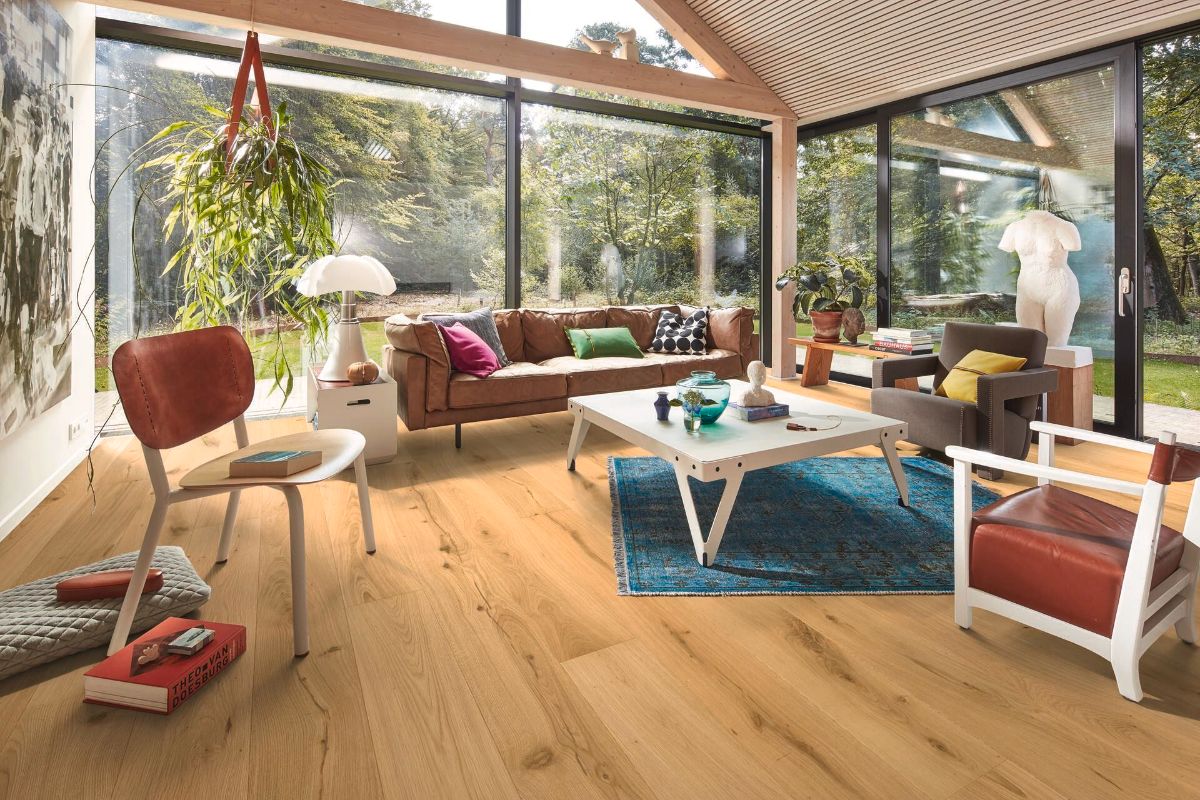 Ekparkett Meister, Longlife PD 400, Authentic oak 09011, 1-stav, 2200 x 180 mm, borstad, ultramatt lack