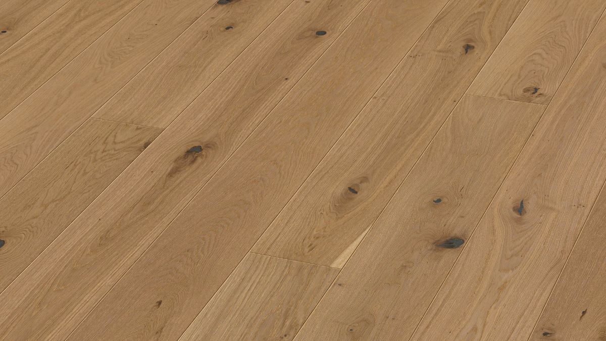 Ekparkett Meister, Longlife PD 400, Authentic greige oak 09019, 1-stav, 2200 x 180 mm, borstad, ultramatt lack