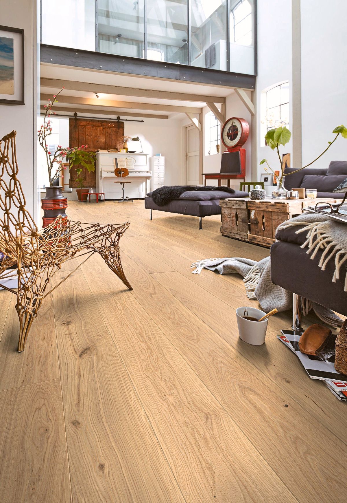Ekparkett Meister, Longlife PD 400, Natural light oak lively 09023, 1-stav, 2200 x 180 mm, borstad, naturoljad