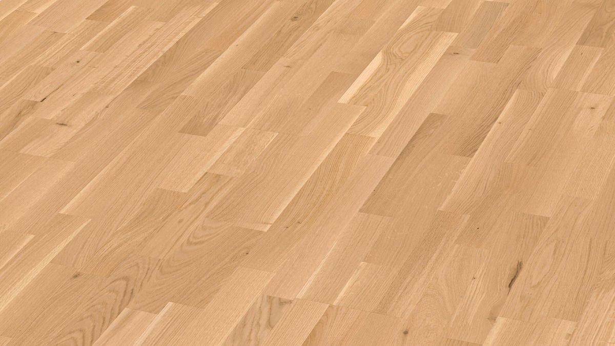 Ekparkett Meister, Longlife PC 200, Pure oak lively 09036, 3-stav, 2400 x 200 mm, borstad, ultramatt lack
