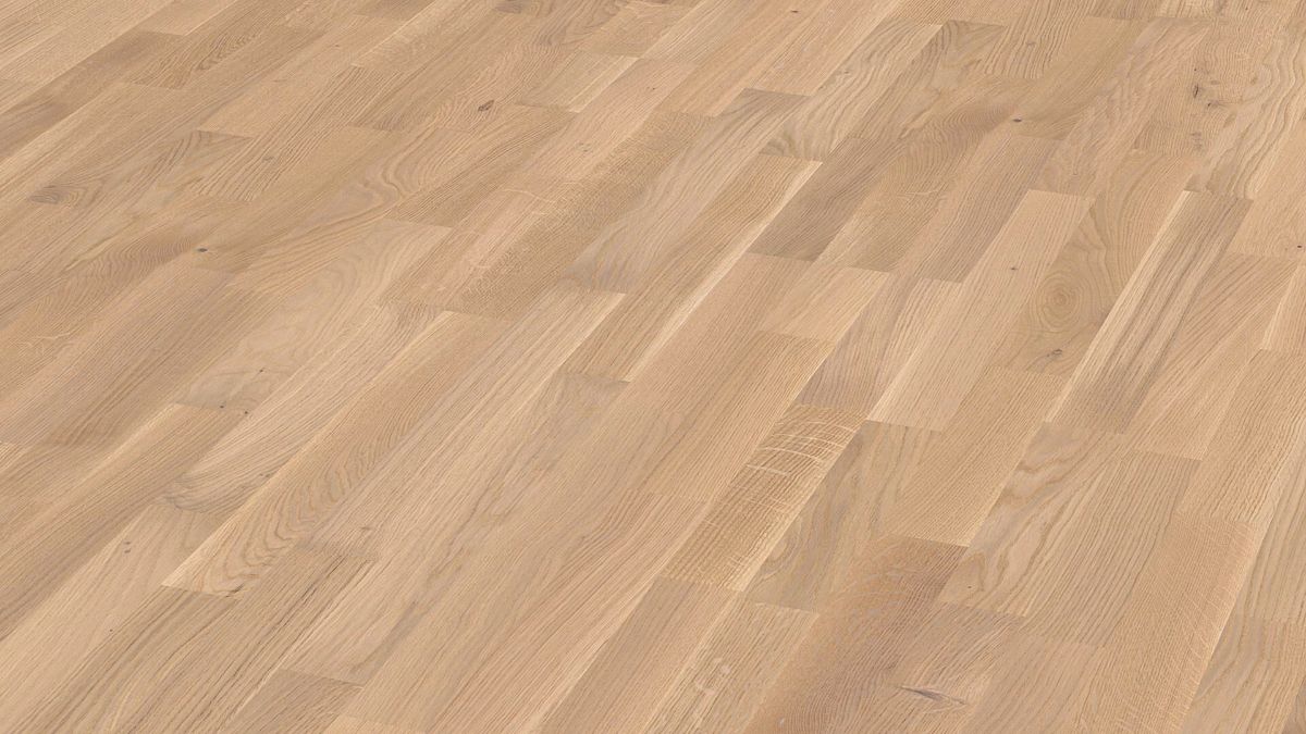 Ekparkett Meister, Longlife PC 200, Cream oak lively 09037, 3-stav, 2400 x 200 mm, borstad, ultramatt lack