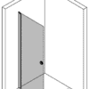 Svängbar duschdörr Hietakari Forma 302 – 3D-ritning