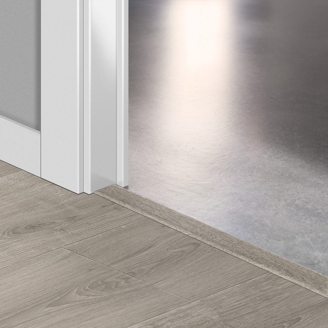Incizo 5-i-1 övergångslist Quick-Step Brushed Oak Grey för laminat, 13x48x2150 mm
