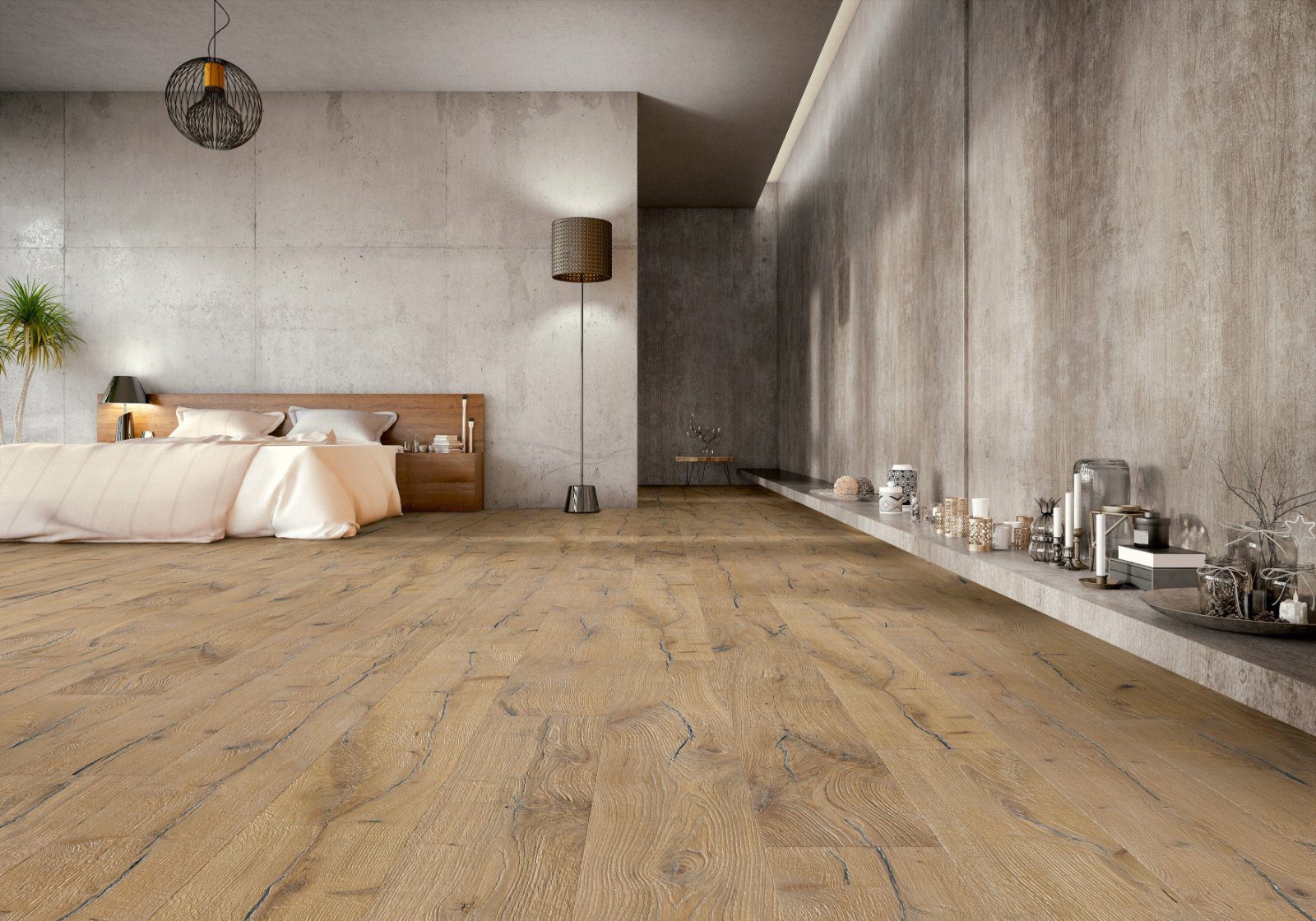 Ekparkett Thede & Witte Boston Oldwood, White Wash, vitoljad, 1-stav, 2200 x 220 x 15 mm