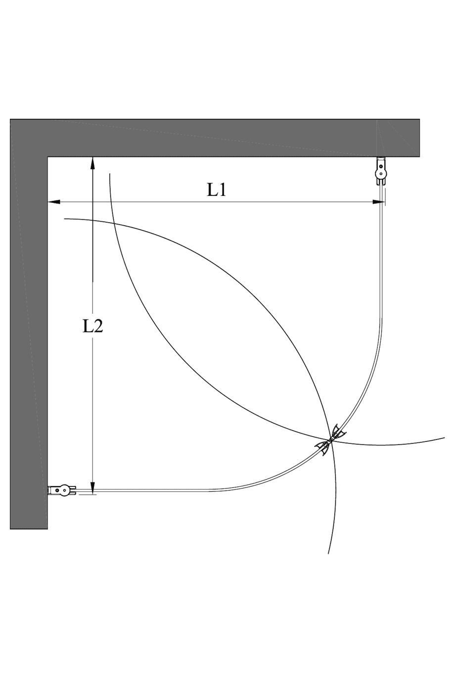 Rund duschhörna Hietakari Infinia 269, svängdörr + svängdörr – 2