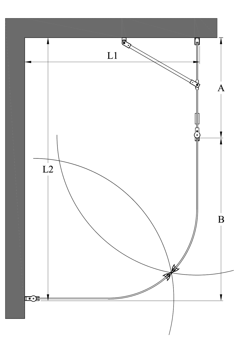 Rund duschhörna Hietakari Infinia 271, svängdörr + svängdörr med fast del – 2