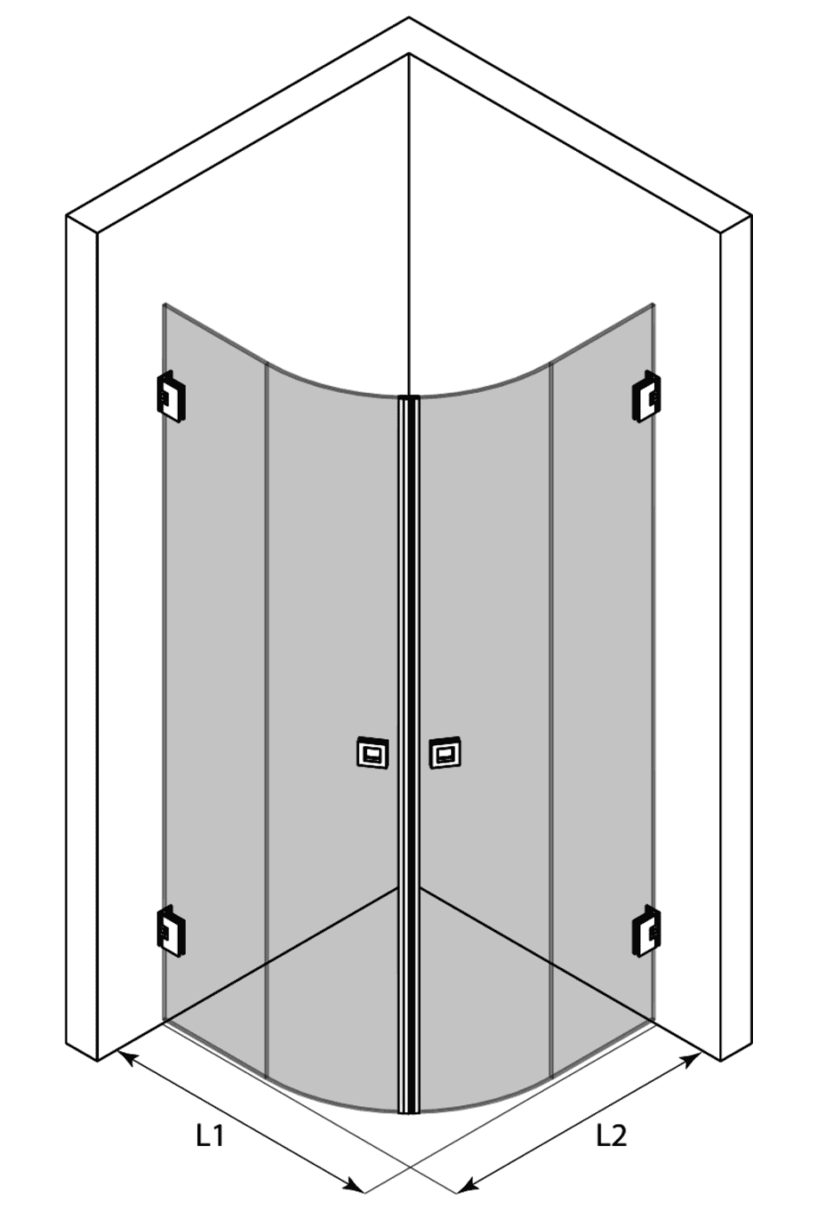 Rund duschhörna Hietakari Vetro 552 – 3D-ritning Rund duschhörna Hietakari Vetro 552 – 3D-ritning