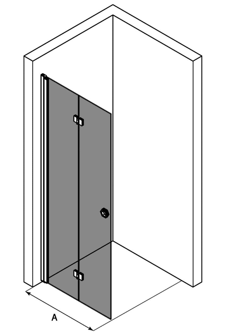 Vikbar duschvägg Hietakari Forma 303 – bild 3 Vikbar duschvägg Hietakari Forma 303 – 3