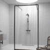 Walk-in-duschvägg Hietakari Bläk 712 New York, vit ram, grått tonat glas Walk-in-duschvägg Hietakari Bläk 712 New York, vit ram, grått tonat glas